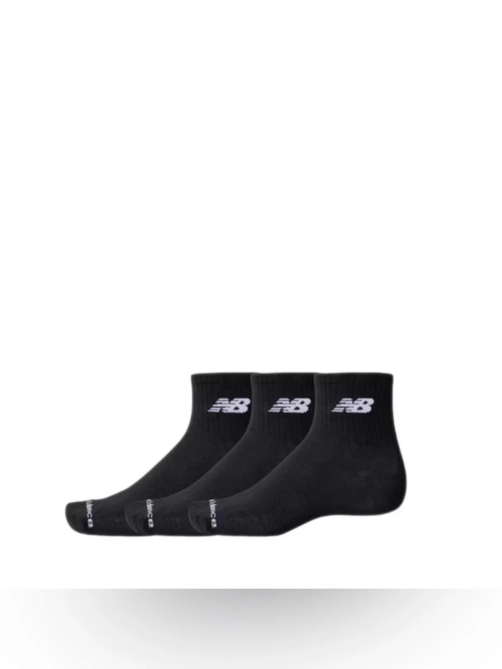 New Balance Everyday Lightweight Ankle Socks 3 Pack - Black in L